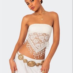 BRAND NEW Edikted cream lace tube top